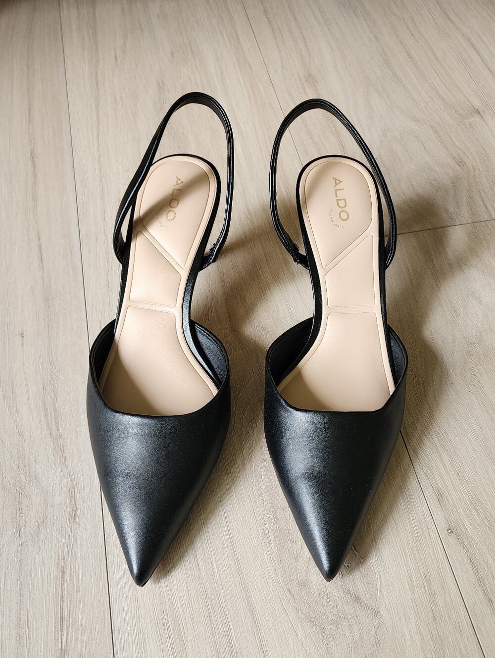 ALDO Black Pointed Slingback Heels